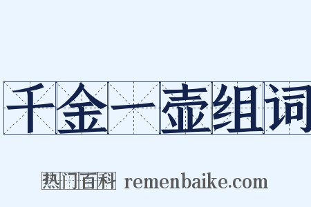 千金一壶组词是什么意思的图片